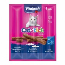 비타크래프트 캣스틱 고양이간식 6g x 3p, 대구&코어피쉬