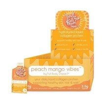 풀바디 임팩트 액체 콜라겐 단백질과 BCAAs 건강한 모발 피부 손톱 관절을 가수분해 타입 I&III 16 000mg(16g) 1oz 패킷(30개 박스) 무설탕(복숭아 망고, 복숭아 망고 바이브스