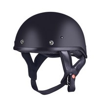 오토바이 헬멧 자전거 킥보드 AMZ 오토바이 헬멧 하프 페이스 레트로 모토 헬멧 빈티지 독일 스타일 카스코 투구 스쿠터 헬멧 내부 선 바이저 도트, AMZ-809 블랙, S