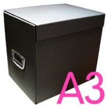 무지 제안서 박스 A3(검정 미색)1set*4-은색손잡이 박스(미색)