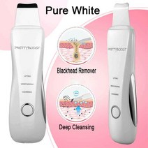 워터 아쿠아 필링기 각질제거기 방수 초음파 스킨 스크러버 이온 딥 페이스 클리닝 45℃, 순백의