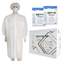 50벌 1박스 클래시 방문자가운 일회용 위생가운 위생복 부직포 실험가운 식품회사 제조 약사가운