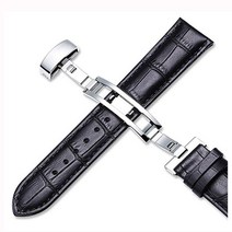 버튼형 가죽시계줄 시계밴드 가죽+스틸밴드 편한착용 _ 267599EA, 브라운_20mm