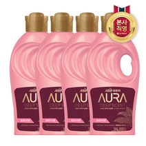 LG 생활건강 아우라 딥센트 섬유유연제 1L 라임바질만다린 향 x 4개, 단품없음