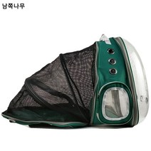 외출용 휴대용 투명 우주선 펫백 통풍 양어깨 손 고양이 소형 강아지 확장 고양이 가방, 녹색