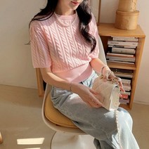 에이블린 텐스꽈반팔니트