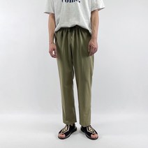 어나더스토어 남자 남성 여름 시원한 통 넓은 와일드 고무줄 밴딩 마 와이드 쿨린넨 팬츠 바지