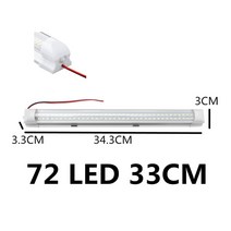 72/108 LED 12V 24V 자동차 인테리어 라이트 바 RV 캠핑카 보트 밴 트럭 트럭 캐 러 밴에 대 한 스위치 독, 04 72 LED 33CM_01 1pcs