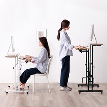 미즌하임 아이반 높이 높낮이 각도 조절 스탠딩 책상 시리즈 / 이케아 서서 일하는 키높이 키다리 사무용 노트북 모션 데스크 높은 테이블, 600, 화이트