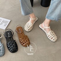 반해써 반해MADE; 225-250 파스텔 T 메쉬 꼬임 위빙버클 플랫굽 스트랩샌들 피셔맨 샌들 S_YW008