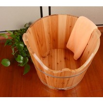 반신욕기 건식 욕조 사우나 가정용 편백나무 1인 통 좌식 워시, 직경 60cm49 하이 버킷 + 배수관 + 백 1