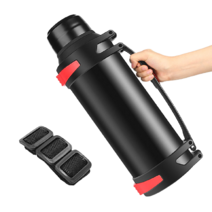 zhanwei 스텐레스 아웃도어 보온병 스텐보온병 보온보냉병, 3000ml, 블랙