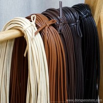 동서스토어 레자가죽 파이핑끈 5mm 인조가죽끈 가죽리본끈 마크마레 가방 재료, 월넛(1야드_90cm)