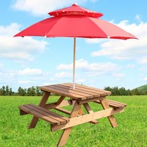 착한테이블 중고 원목 야외테이블 평상 파라솔 전시장, 4인 도토리색