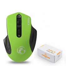 게이밍마우스 게임용 컴퓨터 RYRA 24G 무선 마우스 미니 광학 E-1800 게임 홈 사무실 노트북, 02 Green, 한개옵션1