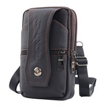 진공 실러 포장기 남자 Crossbody 가방 PU 허리 팩 다층 솔리드 컬러 숄더 백 미니 지갑 동전 러닝, [01] Black