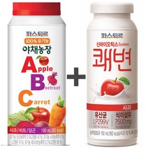 파스퇴르 유기농 야채농장 ABC주스(190ML) + 쾌변 요구르트 사과(150ML), (6개+6개)