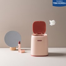 티비엠코리아 마카롱 미니 휴지통 소형 원터치 화장대 작은 책상 쓰레기통, 핑크