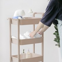 가정용 서빙 업소 미용실 주방 다용도 수납 트롤리 3단 4단 이동식 수납장 카트 웨건, 4단 카트 블루