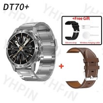 스마트워치 남녀공용 NFC 럭셔리 기계식 스타일 스포츠 GPS 트래커 피트니스 팔찌 손목워치 DT70 +, 10.SL SteelAddBrLeather