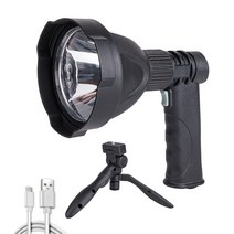 led 초강력 사냥용 써치라이트 후레쉬 USB 충전식 스포트라이트 대형 LED 손전등 1200lm 휴대용 서치라이트 슈퍼 브라이트 토치 방수 4000mAh