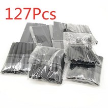 전기자전거키트 배달전기자전거 전기자전거키트풀세트 체인 전기펫바이크127-750pcs 열수축 튜브 내열성 튜브 열 수축 포장 키트 전기 연결 와이어 케이블 절연 슬리빙, 127 블랙 박스 없음