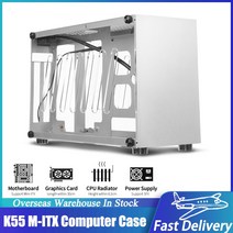 컴퓨터 본체 케이스 예쁜 PC 조립 K55 MITX 알루미늄 쉘 MiniITX 마더보드용 그래픽 카드 CPU 라디에이터 실버 섀시 63mm 높이 300mm
