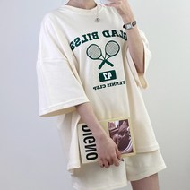 글래드블리스 여성 테니스클럽 오버핏반팔 + 반바지 셋트