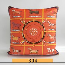 명품 럭셔리 H로고 쿠션 45cm 슈발도리앙 고급 미용실 거실 안방 호텔 북유럽 인테리어 쇼파 말 쿠션, AD