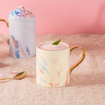 까사무띠 이태리 골드링 마블 머그컵 350ml 9color, 바이올렛