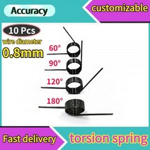 10 Pcs 와이어 직경 0.8mm 3/6/9 코일 스프링 스틸 V-스프링 비틀림 작은 비틀림 스프링 머리핀 스프링 180/120/90/60 학위, 0.8mm(90 degrees), 8.5mm(10pcs), 2.4mm(3 laps )