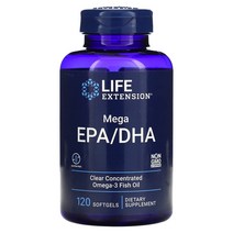 라이프익스텐션 메가 EPADHA 720mg480mg 피쉬 피시 오메가 120소프트젤, 1개, 120개