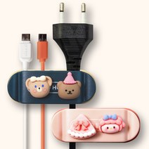 파인스 러블리 케이블 선정리 2개 세트, 옵션B 케이크 걸 + 곰돌이 가족