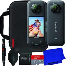 Ultimaxx Insta360 ONE X3 기본 번들 + 샌디스크 64GB 울트라 마이크로 SDXC 메모리 카드 방수 액션 카메라 케이스 프리컷 폼 인서트 제조업체 액세서리