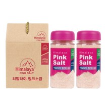 간수제로 히말라야 핑크 솔트 선물용 답례품 소금, 400g, 2통, 굵은 입자