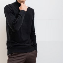 남자목폴라티 남성 가을 반목 니트티 이너티 코디