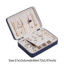 진열장 수납장 진열대 악세사리진열 대용량 보석 보관 케이스 방수 PU 가죽 보석상 포장, 협력사, B Navy