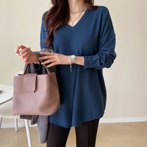데일리앤 브이넥 루즈핏 캐시미어 롱 니트 일루어