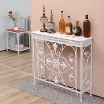 엔틱콘솔 화이트엔틱 폭좁은 슬림 콘솔 테이블 예쁜 디자인, 90x25x 80cm 검정색 + 갈색