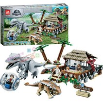레고 쥬라기 월드 2 파크 3 티라노사우르스 렉스 대 안킬로사우르스 조립 빌딩 블록 완구 75941과 호환 가능, A