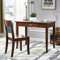 미국식 엔틱책상 고급가구 아메리칸 서재책상 엔틱가구 사무용 클래식, 1미터 책상+책의자 딥 호두