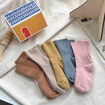 데이지룸 아동용 베이직 골지 양말 + 하우스 선물포장 박스 세트