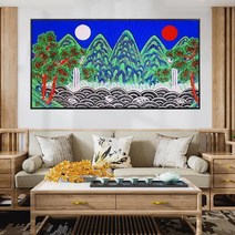 일월오봉도 액자 그림 돈들어오는 인테리어 보석십자수, 06.100x50CM, 1개