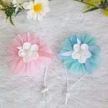 강아지머리띠 쉬폰꽃머리띠 머리핀, 1개, 블루