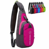 Peicees 방수 슬링 백 크로스바디 체스트 팩 원 숄더 백팩 스포츠 아웃도어 남성 여성 청소년 남아 및 여아용, Rose Red