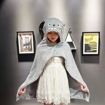 귀여운 낮잠 담요 후드 케이프 망토 학생 사무실 담요