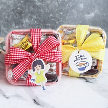 단체간식 세트 회사 다과 화이트데이 교회 행사 군인 답례품 곰신선물 화이트데이 여자친구선물, 노랑, 옵션01.THANK YOU