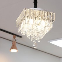 식탁 LED등 크리스탈1등 사각 램프별도 홈카페등 인테리어등 호텔조명 엘리디등기구 LED조명 갤러리조명