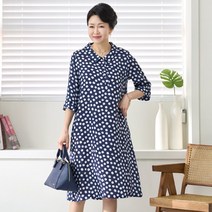 [엄마옷 로즈맘] 동글나염카라인견원피스