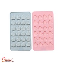 차칸쿡-실리콘몰드 납작하트24구(파스텔톤) 랜덤1개